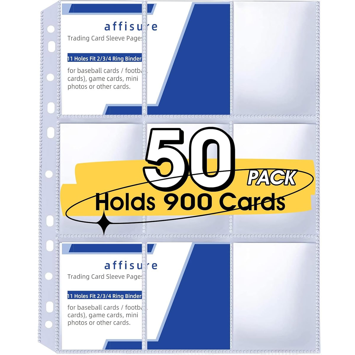 Trading Card Binder - Confezione da 50 Fogli Portacarte a